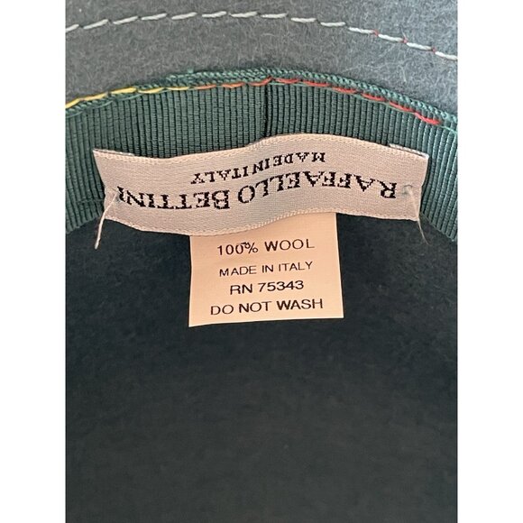 Raffaello Bettini 100% Wool Hat Teal Blue Green Cloche Style Made In Italy main image 5